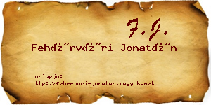 Fehérvári Jonatán névjegykártya